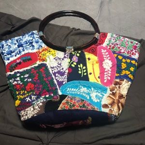 Decoupage like Patch work Hippie Stitched Purse